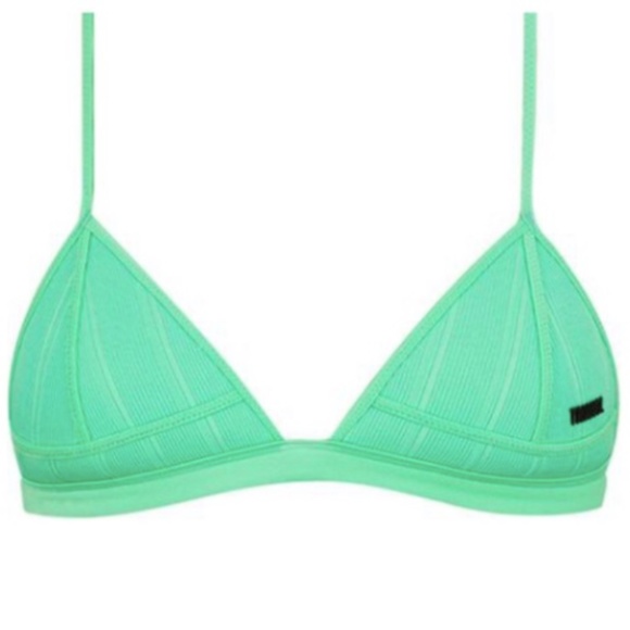 Triangle Twister Star Studded Bikini Top in Green - Picture 1 of 5